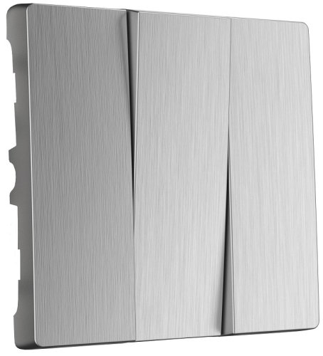 Лицевая панель Werkel для 3-кл. выключателя серебряный рифленый картинка